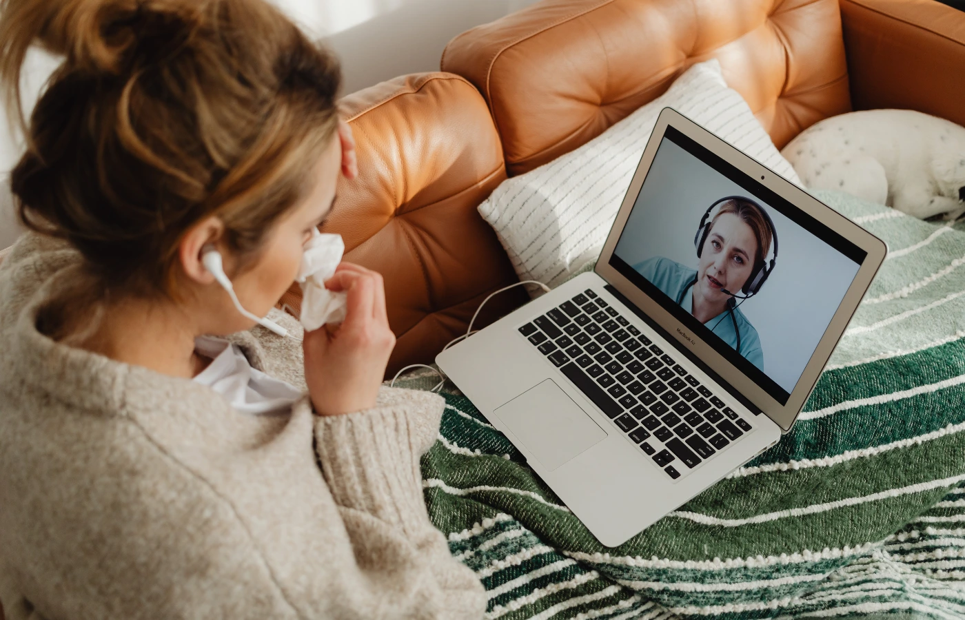 Illustration of secure telehealth consultation