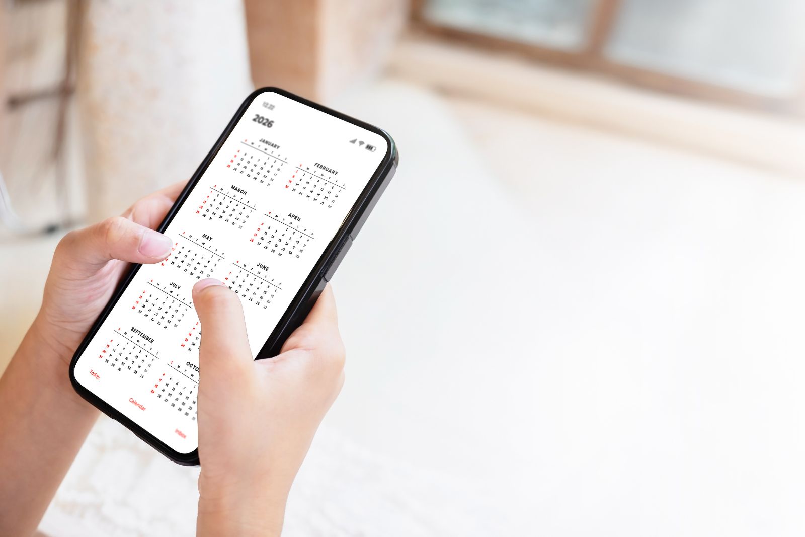 Scheduling an appointment online with a calendar on a phone
