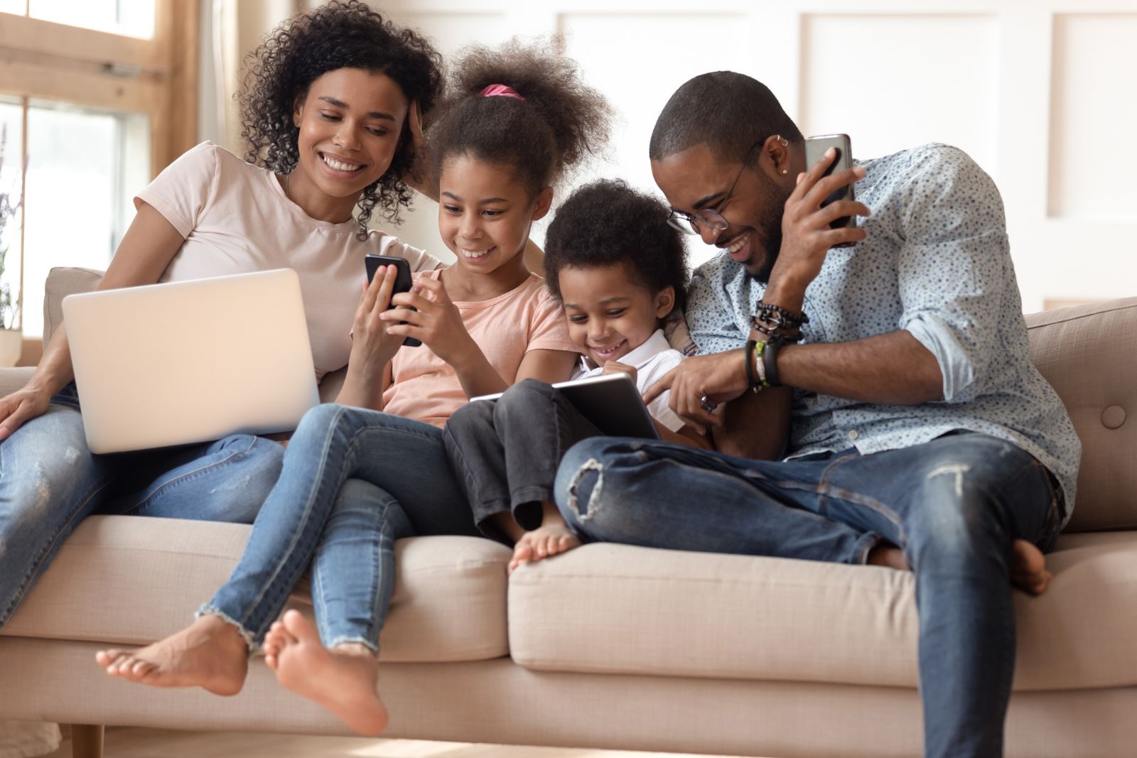 Father planning schedule at home with family-focused routine