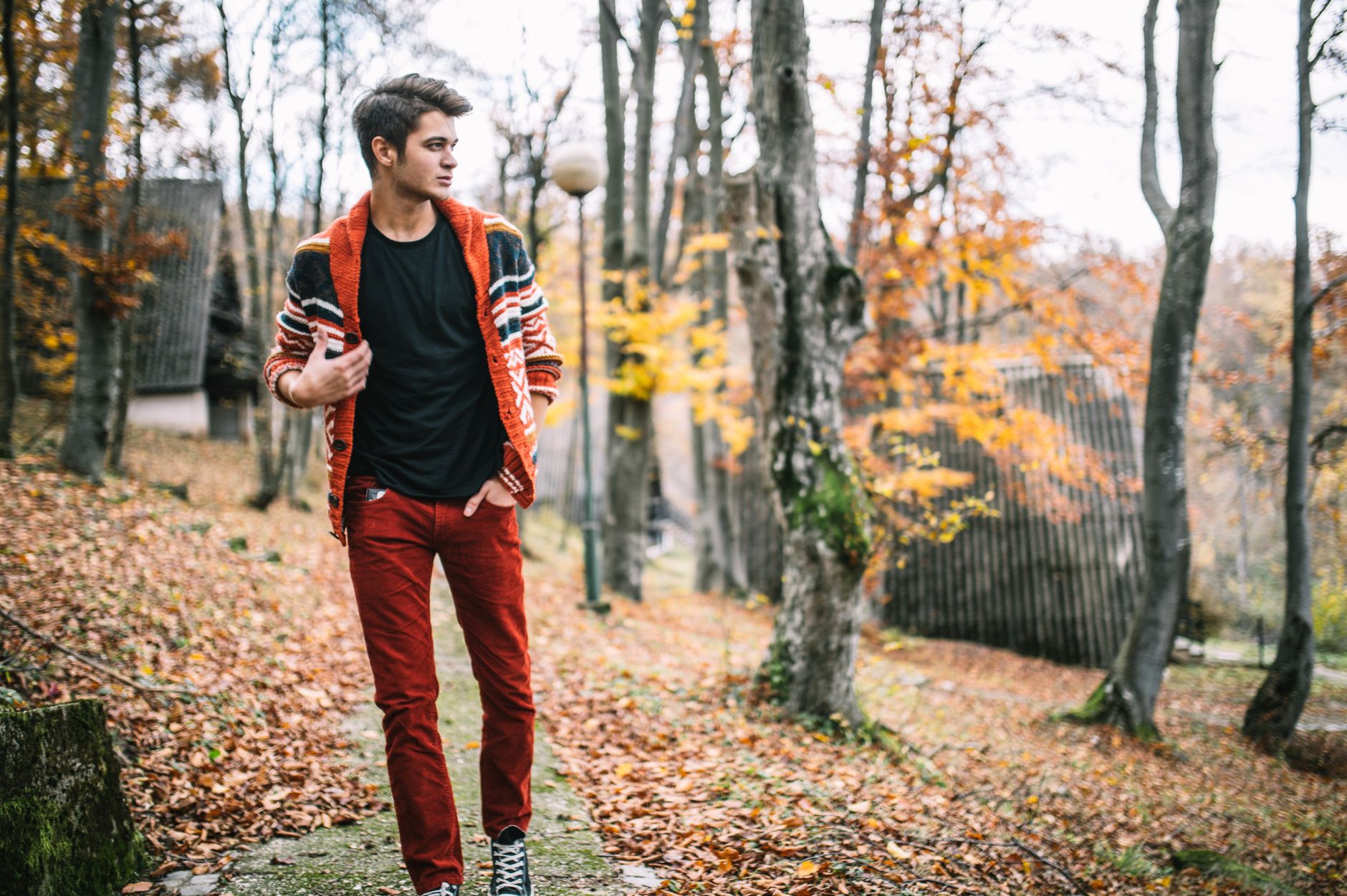 Man taking a walk outdoors to regulate stress and emotions